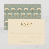 Elegante Beige RSVP kaart (Voorkant / Achterkant)