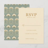 Elegante Beige RSVP kaart (Voorkant / Achterkant)