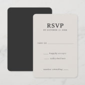 Elegante Beige RSVP Kaart (Voorkant / Achterkant)