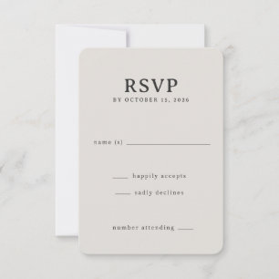 Elegante Beige RSVP Kaart