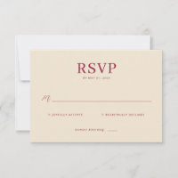 Elegante Beige RSVP-kaart