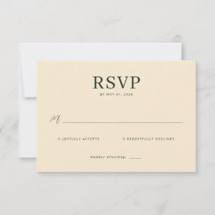 Elegante Beige RSVP-kaart RSVP Kaartje