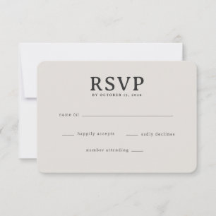 Elegante Beige RSVP-kaart RSVP Kaartje