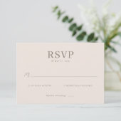 Elegante Beige RSVP-kaart RSVP Kaartje (Staand voorkant)