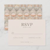 Elegante Beige RSVP-kaart RSVP Kaartje (Voorkant / Achterkant)