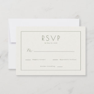 Elegante Beige RSVP-kaart RSVP Kaartje