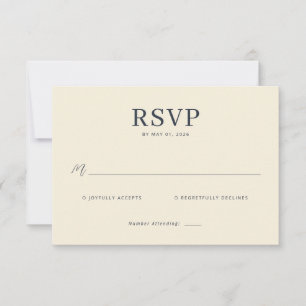 Elegante Beige RSVP-kaart RSVP Kaartje