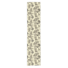 Elegante  Beige Rustic Horses Toile Korte Tafelloper