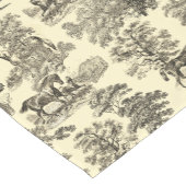Elegante Beige Rustic Horses Toile Korte Tafelloper (Hoek)