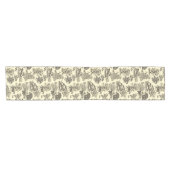 Elegante Beige Rustic Horses Toile Korte Tafelloper (Horizontaal)
