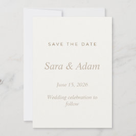 Elegante Beige Save the Date Trouw 