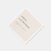 Elegante Beige Script bruiloft namen Servet (Hoek)