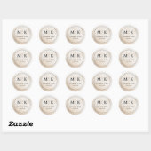 Elegante Beige Serif Bedankt Sticker (Vel)