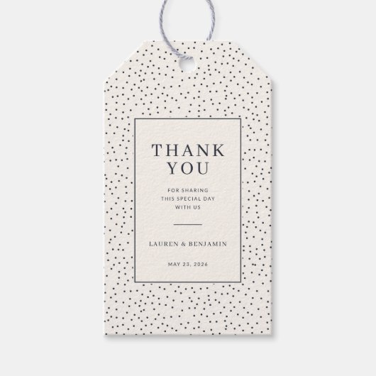 Elegante Beige Stippen Cadeaulabel (Voorkant)