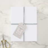 Elegante Beige Stippen Cadeaulabel (Met Touw)