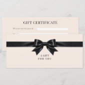 Elegante Beige Strik Geschenkbewijs (Voorkant / Achterkant)