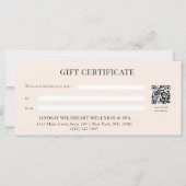 Elegante Beige Strik QR-code Cadeaubon (Achterkant)
