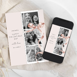 Elegante Beige Strikte Valentijnsdag Kaart voor Vr