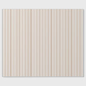 Elegante Beige Stripes Wrapping Paper Roll Cadeaupapier (Vlak)