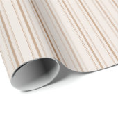 Elegante Beige Stripes Wrapping Paper Roll Cadeaupapier (Rol Hoek)