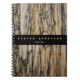 Elegante beige tan zwart marmeren stenen architect notitieboek