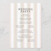 Elegante Beige Trouwceremonie Programmakaart (Achterkant)