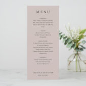 Elegante Beige Trouwmenu Menu (Staand voorkant)