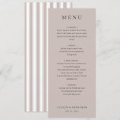 Elegante Beige Trouwmenu Menu (Voorkant / Achterkant)