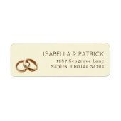 Elegante Beige Trouwringen Etiket (Voorkant)