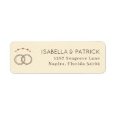 Elegante Beige Trouwringen Etiket (Voorkant)