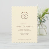 Elegante Beige Trouwringen Kaart (Staand voorkant)
