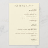 Elegante Beige Trouwringen Programmakaart (Achterkant)