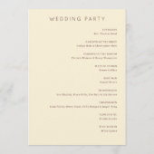 Elegante Beige Trouwringen Programmakaart (Achterkant)