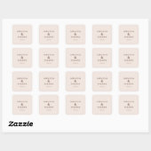 Elegante Beige Typografie Vierkante Sticker (Vel)