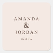 Elegante Beige Typografie Vierkante Sticker (Voorkant)