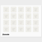 Elegante Beige Typografie Vierkante Sticker (Vel)