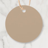 Elegante Beige Typografische Dankbaarheid Bedankjes Labels (Achterkant)