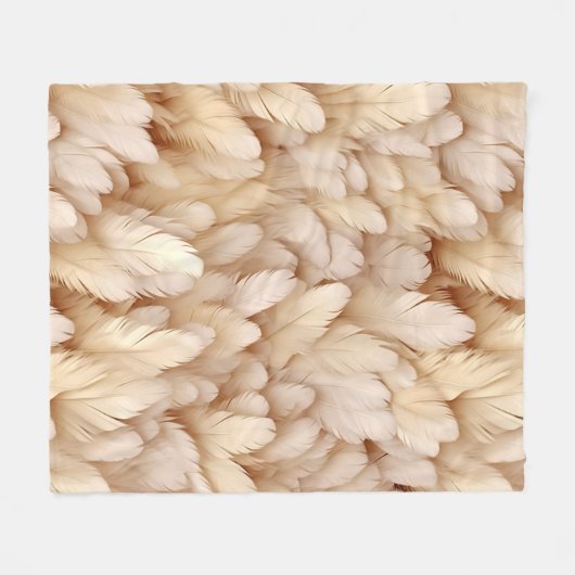 Elegante beige veren fleece deken (Voorkant (Horizontaal))
