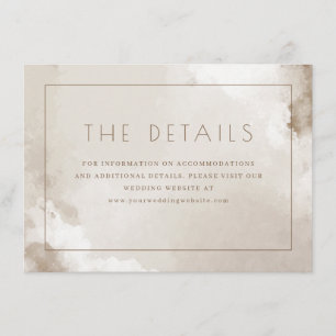 Elegante Beige Watercolor Details Informatiekaartje