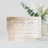 Elegante Beige Watercolor Uitnodigingen (Staand voorkant)