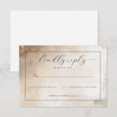 Elegante Beige Watercolor Uitnodigingen (Voorkant / Achterkant)