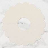 Elegante beige waterverf groen bruiloft wijnglaslabel (Achterkant)