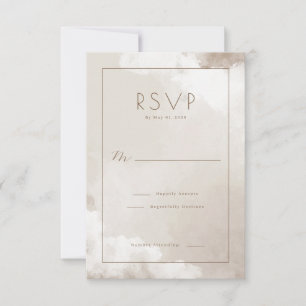 Elegante Beige Waterverf RSVP Kaartje