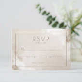 Elegante Beige Waterverf RSVP Kaartje (Staand voorkant)