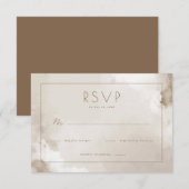 Elegante Beige Waterverf RSVP Kaartje (Voorkant / Achterkant)