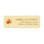 Elegante Beige Waterverfblad Etiket (Voorkant)