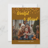Elegante belettering Custom Thanksgiving familie f Feestdagenkaart (Voorkant)