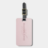 Elegante belettering en monogram | Roos Ombre Bagagelabel (Voorkant verticaal)
