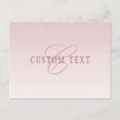 Elegante belettering en monogram | Roos Ombre Briefkaart (Voorkant)