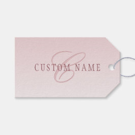 Elegante belettering en monogram | Roos Ombre Cadeaulabel